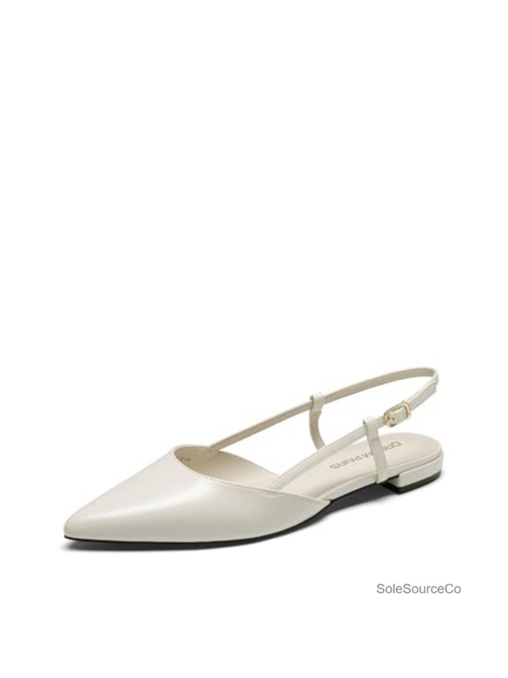 Slingback Ballet Flats Pointed Toe Adjustable Buckle Strap